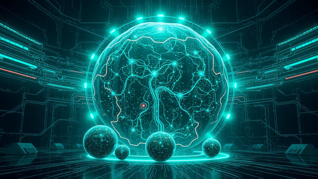 Núcleo neural luminoso de nova geração diminuindo modelos antigos ao redor